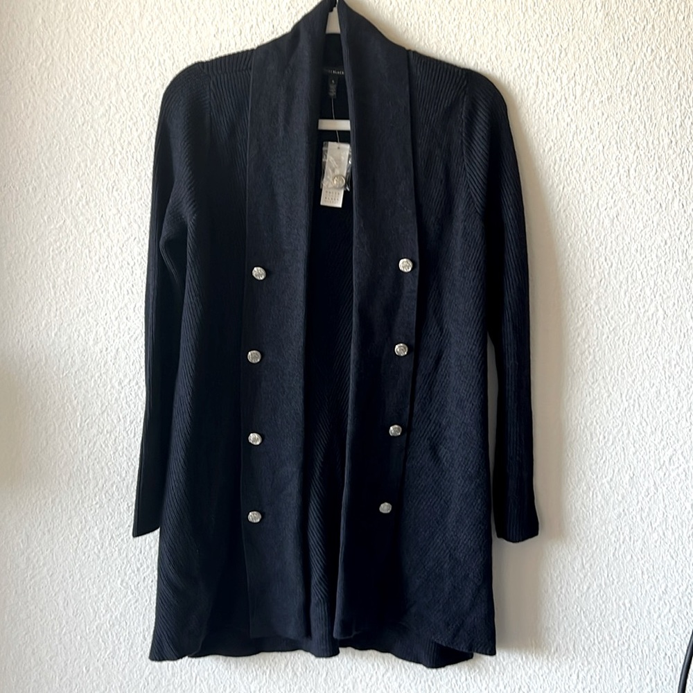 New with tags Cozy Navy Sweater size small 
White House Black Market